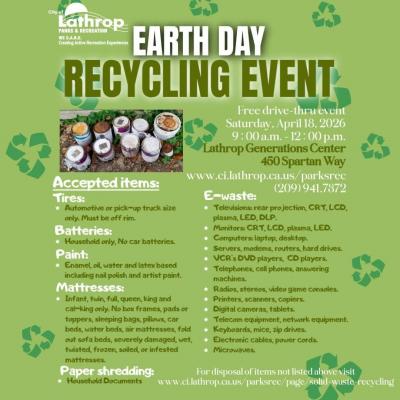 Earth Day Flyer Earth Day Event flyer with items that will be accepted