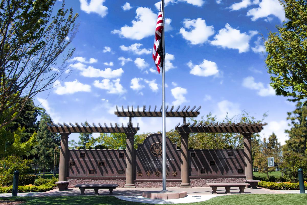 Lathrop Veterans Memorial Wall located at Valverde Park