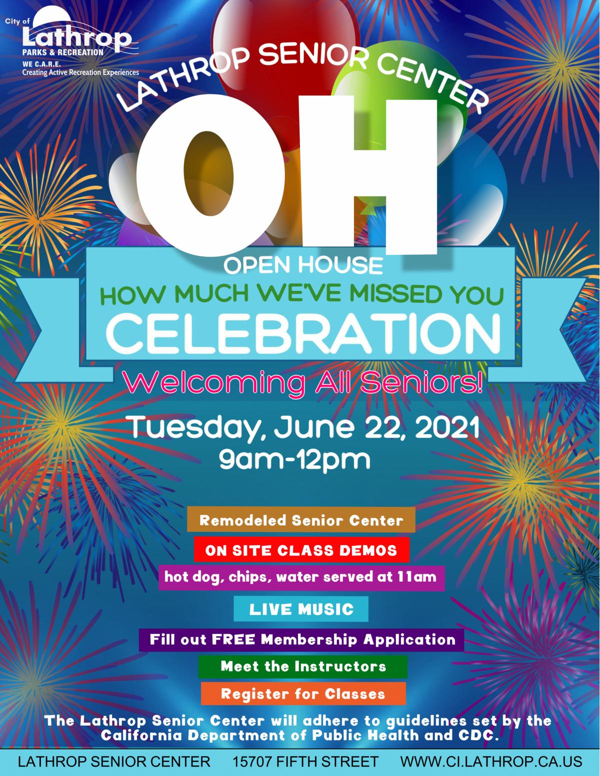 Lathrop Senior Center Grand Re-Opening Open House