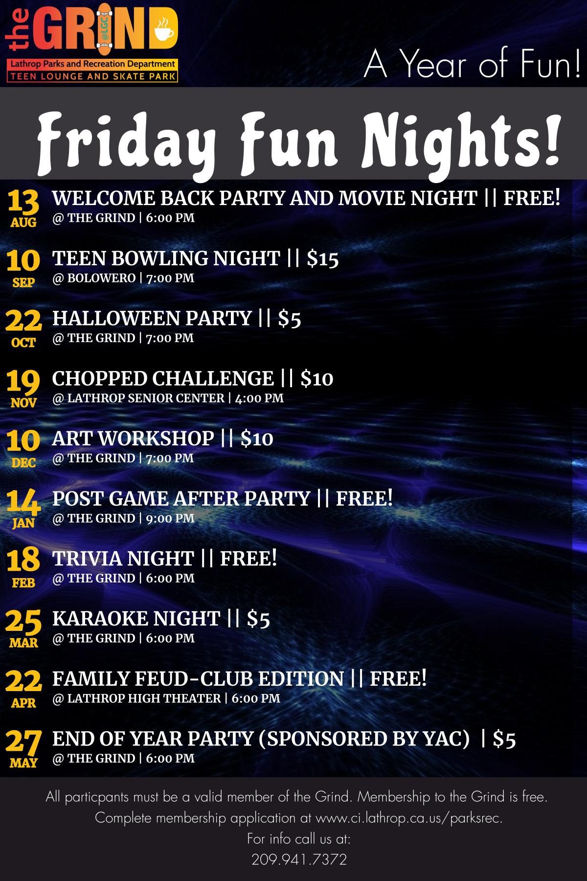 Friday Fun Nights @ the GRIND