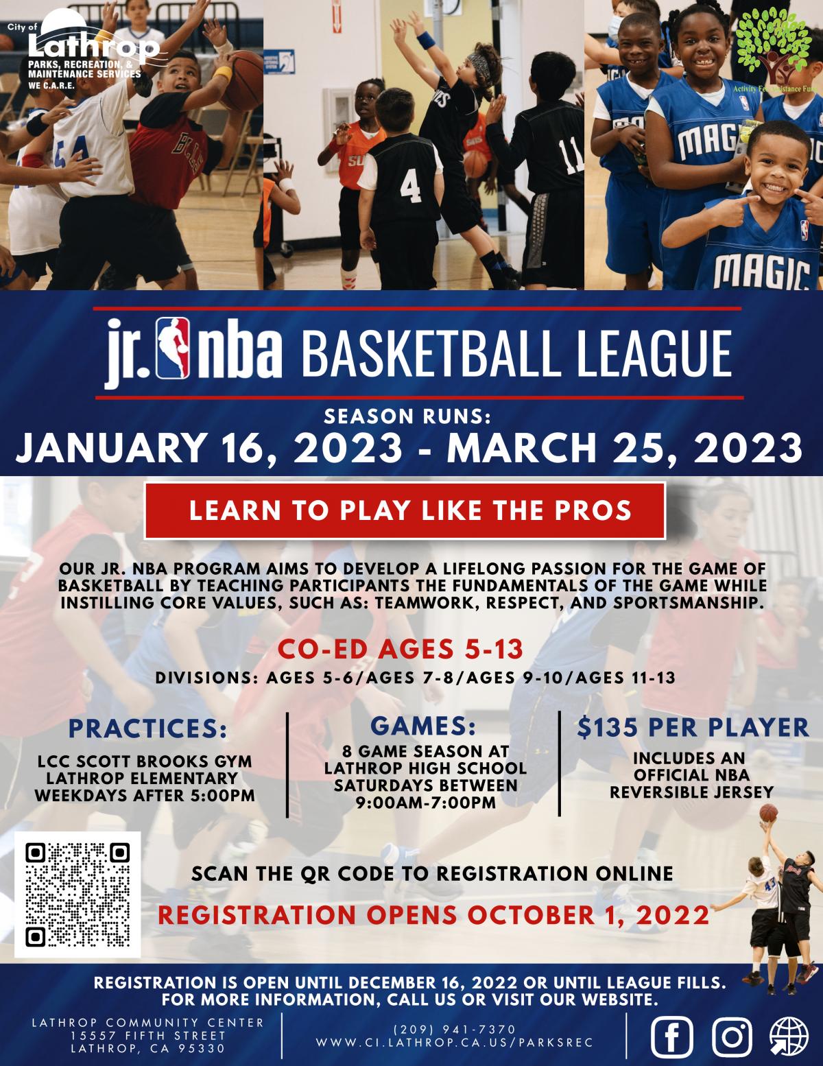 Jr. NBA Basketball League Flyer