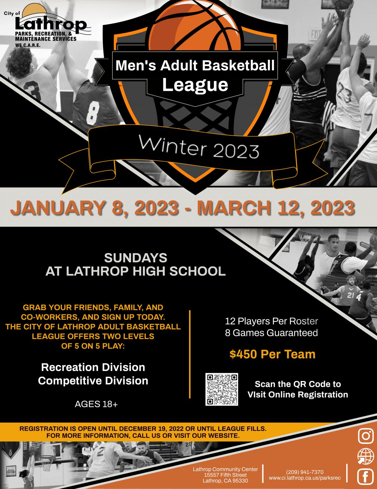 Men's Adult Winter Basketball League