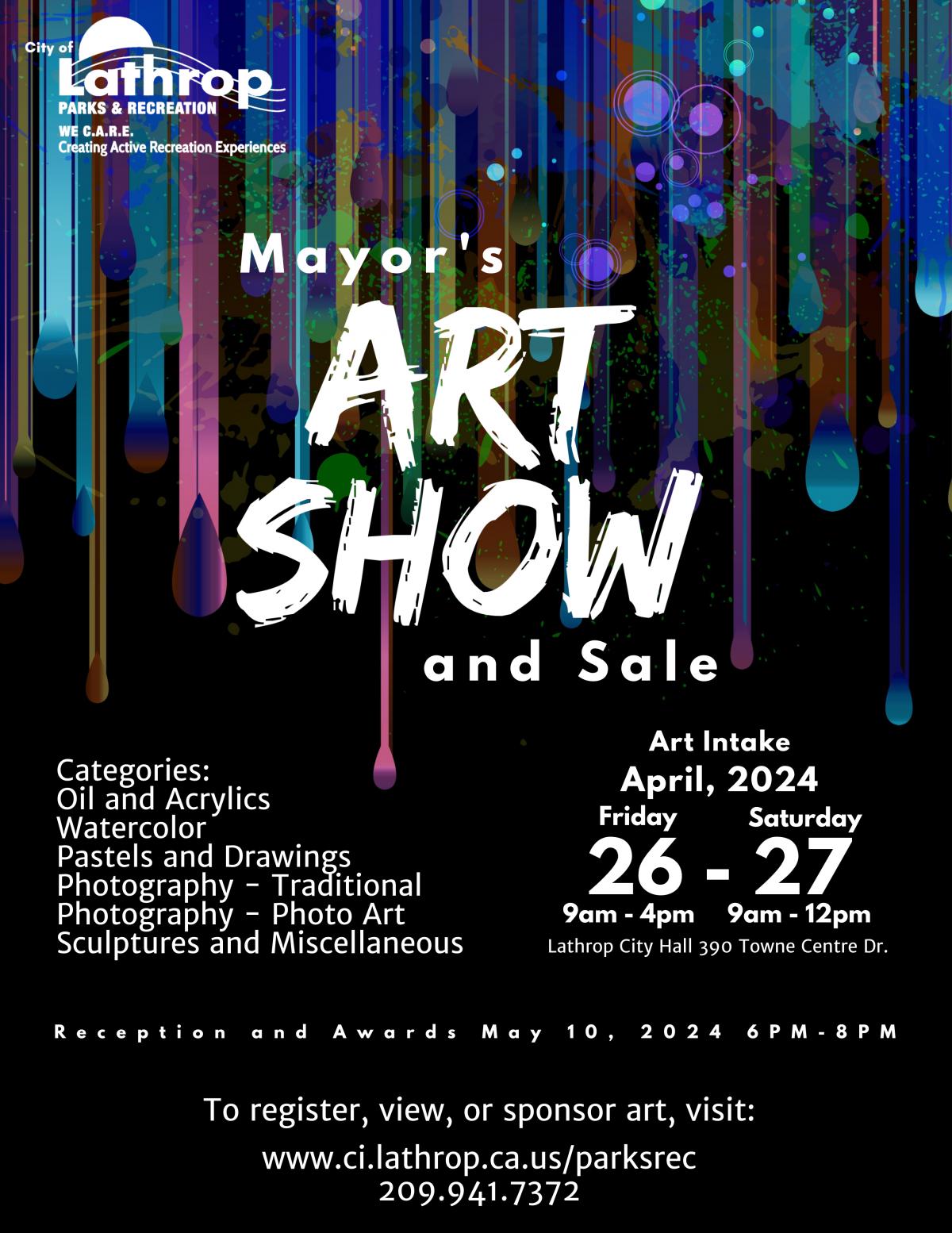 Mayor's Art Show and Sale | City Hall 390 Towne Centre Drive | Intake Apr 26-27 | Awards May 10 | 6pm - 8pm