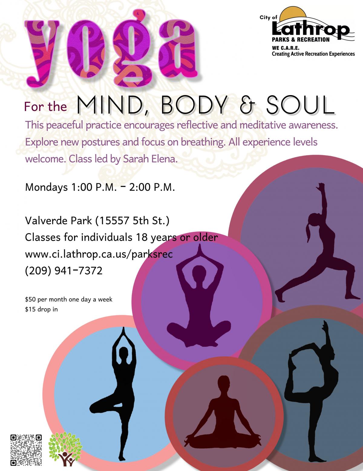 Yoga in the Park | Valverde Park 15557 5th Street | Class located at Amphitheatre | Mondays | 1:00PM| $50