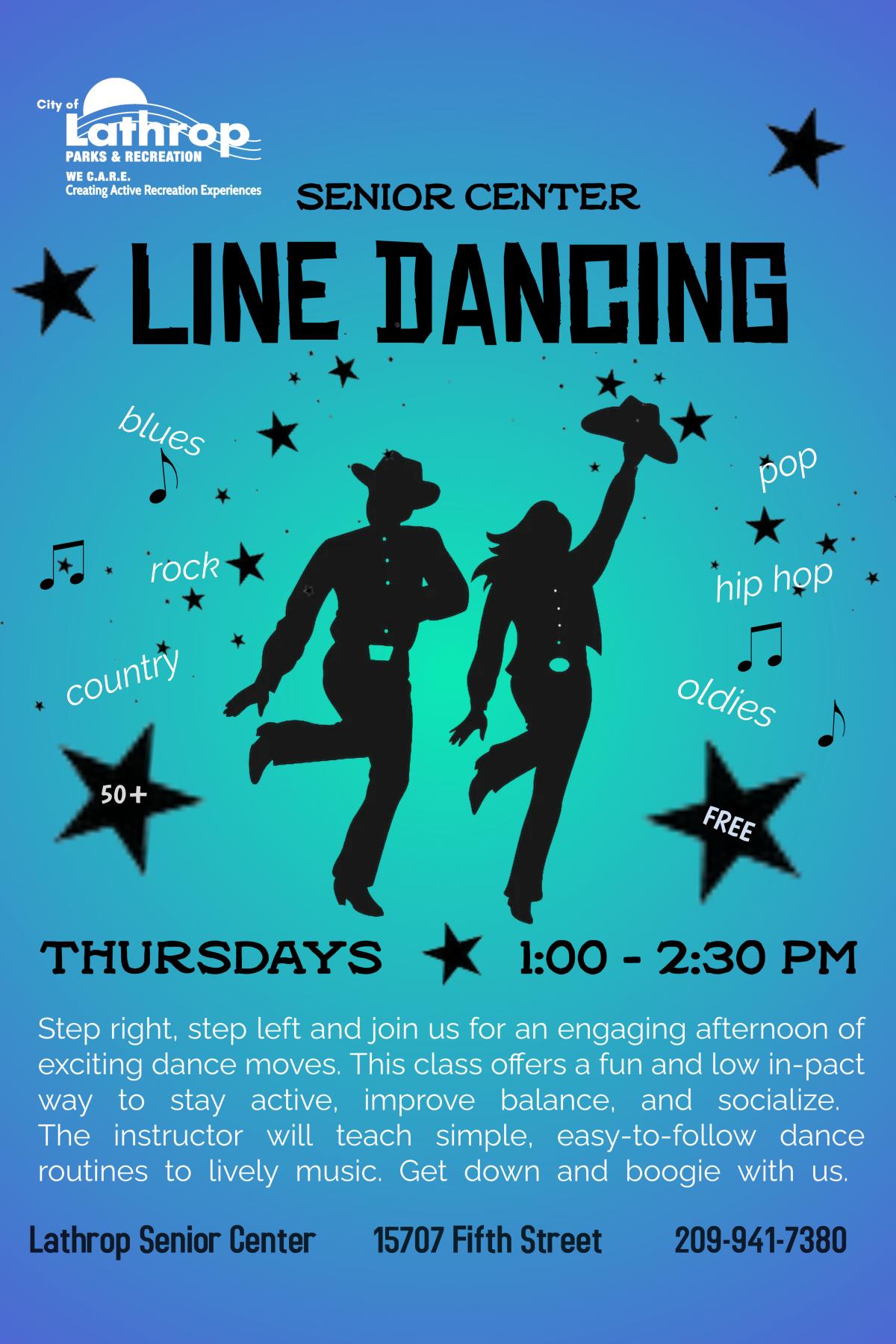 Line Dancing | Every Thursday | 1:00PM - 2:30PM | 15707 5th Street | ***FREE*** | 50+ 