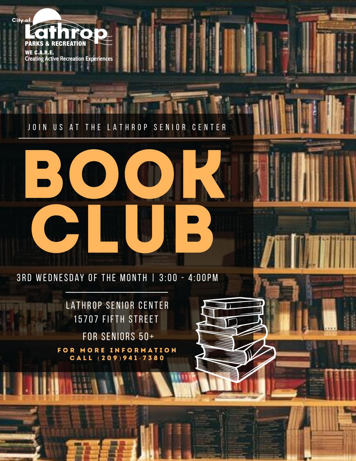 Book Club | 3rd Wednesday of the Month |3:00PM - 4:00PM | 15707 5th Street | Purchase or Borrow from the Library | 50+