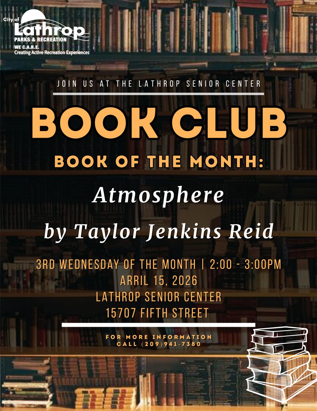 Book Club | 3rd Wednesday of the Month |2:00PM - 3:00PM | 15707 5th Street 