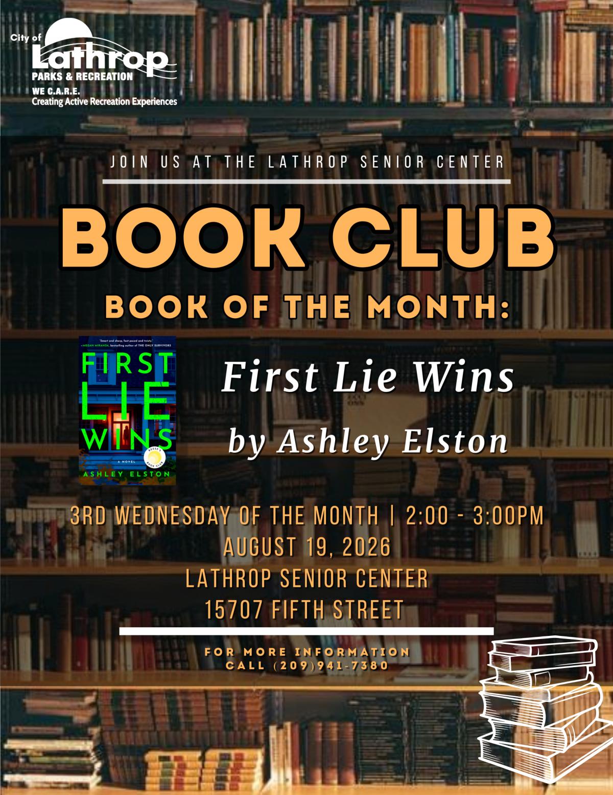 Book Club | 3rd Wednesday of the Month |2:00PM - 3:00PM | 15707 5th Street Book Club | 3rd Wednesday of the Month |2:00PM - 3:00PM | 15707 5th Street