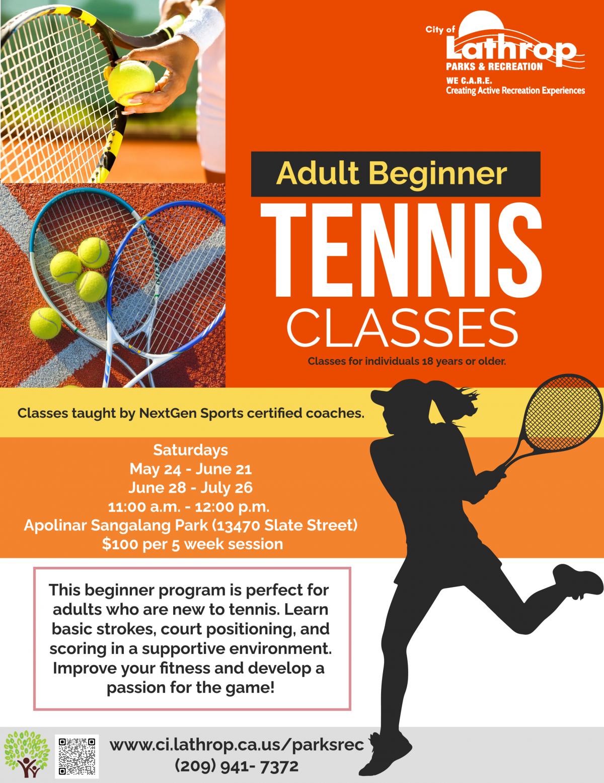 Adult Beginner Tennis Classes