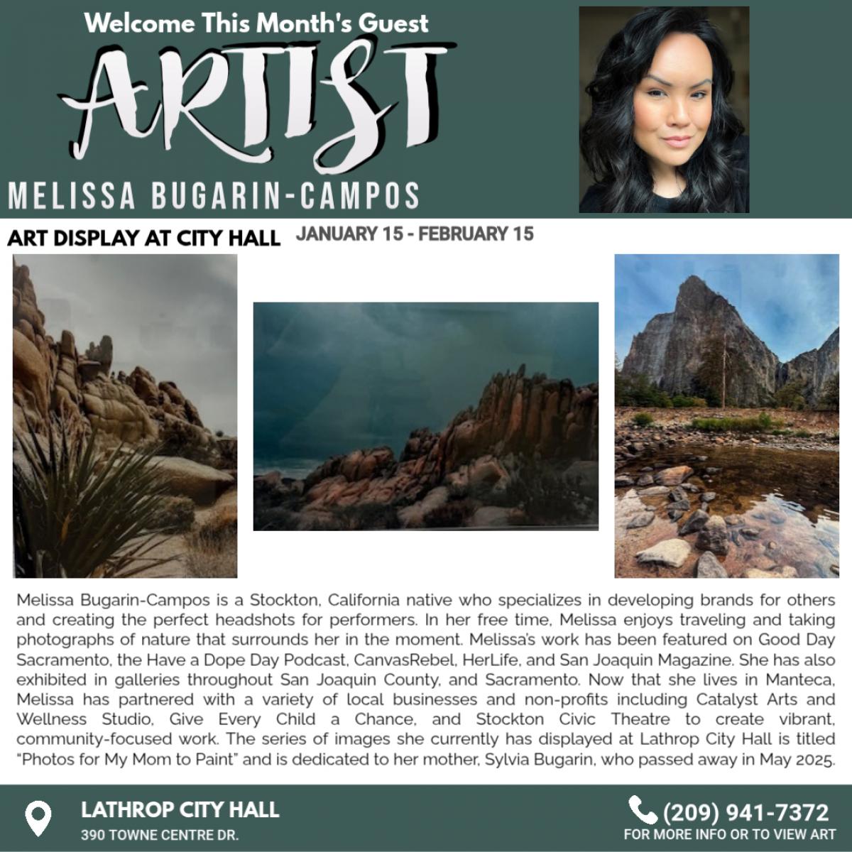 Artist of the Month | Melissa Bugarin-Campos | Jan 15 - Feb 15