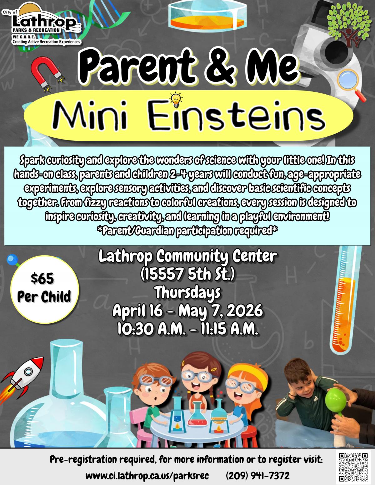 Parent & Me | Mini Einsteins | April 16 - May 7 | Community Center 15557 5th St. | Thursdays | 10:30AM - 11:15AM | $65 per child