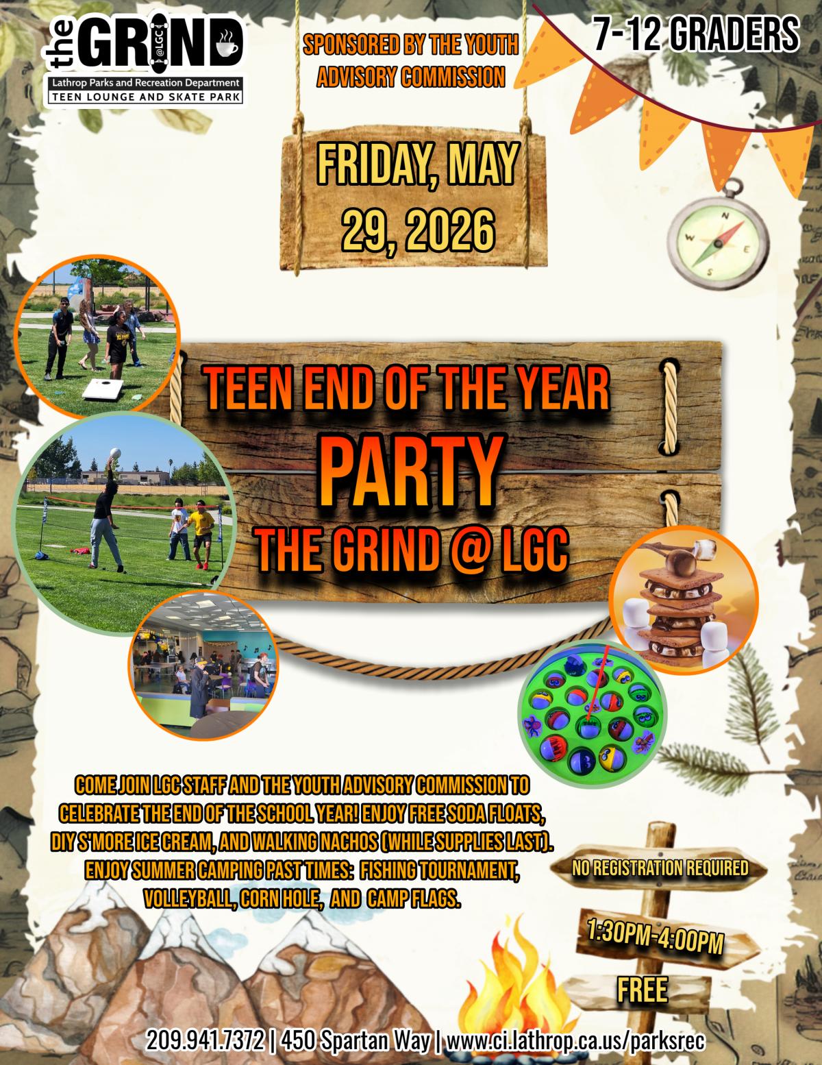 Teen End of the Year Party | Friday, May 29 | 1:30PM - 4PM | Generations Center 450 Spartan Way | FREE