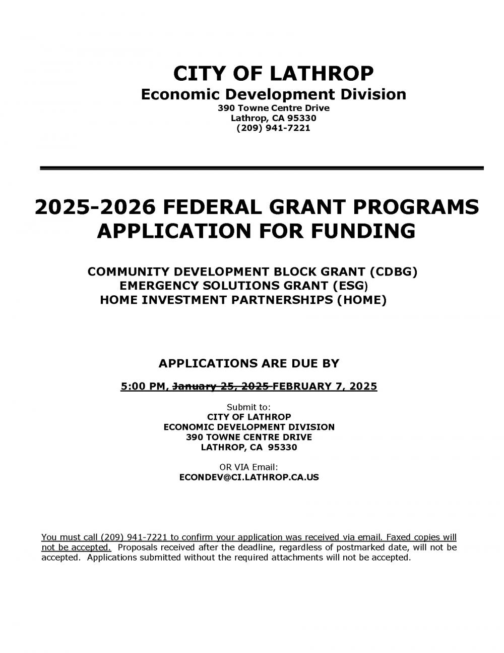 CDBG/HOME Program - 2025-2026 | City of Lathrop CA